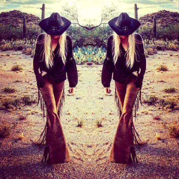 REGULAR LENGTH High Waisted Fringe Bell Bottoms GOLDEN BROWN TIE DYE XS S M L XL - Picture 8 of 11